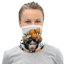 Oriental Lady with Orange Fruits Face Mask & Neck Gaiter