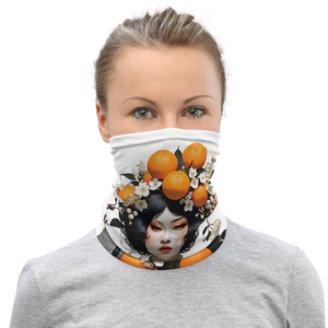 Oriental Lady with Orange Fruits Face Mask & Neck Gaiter