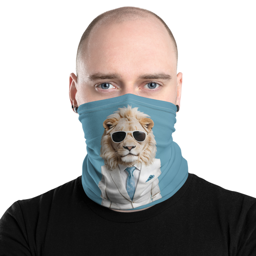 Funky White Lion Face Mask & Neck Gaiter