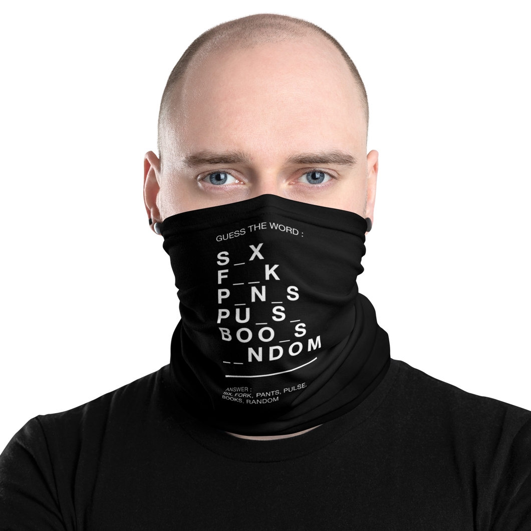 Guess The Word (Funny) Face Mask & Neck Gaiter