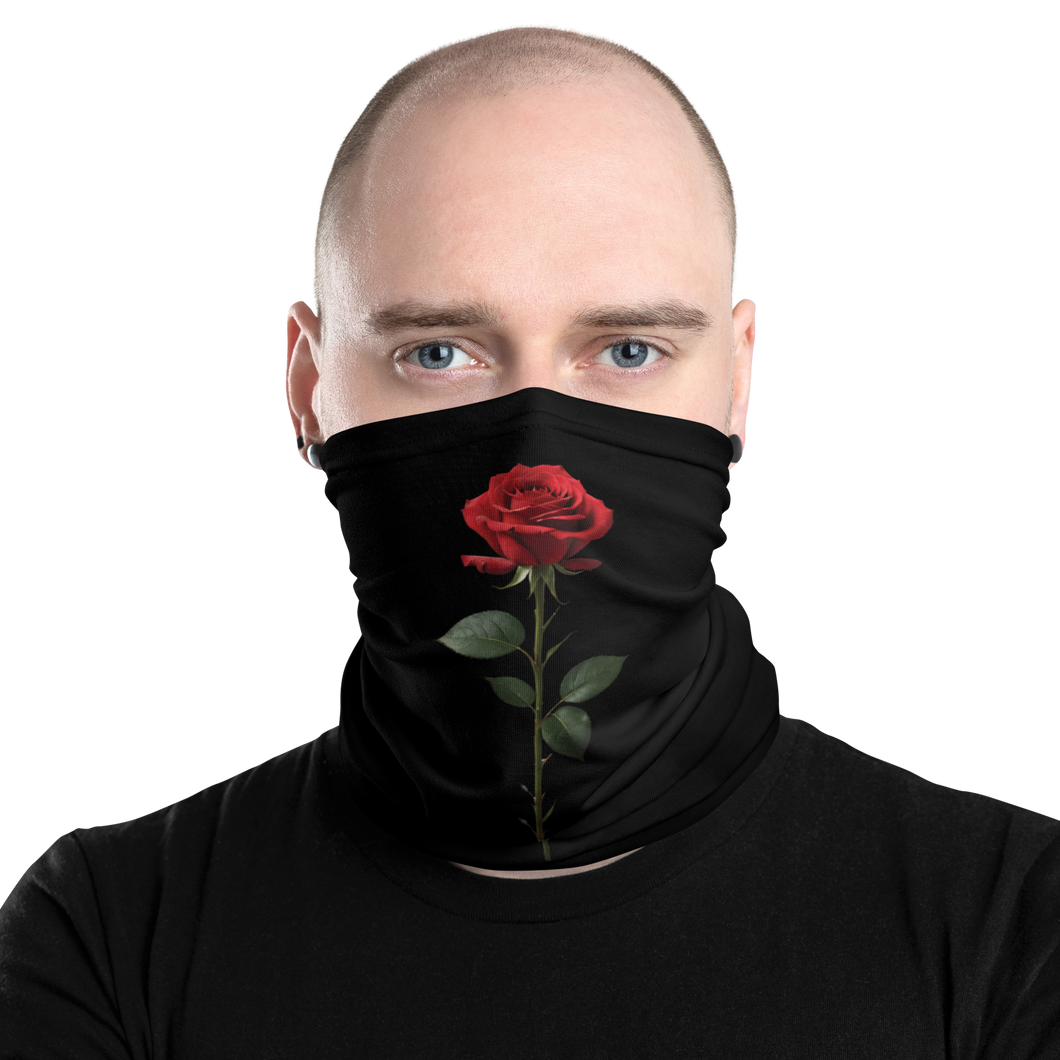 Red Rose on Black Mask & Neck Gaiter