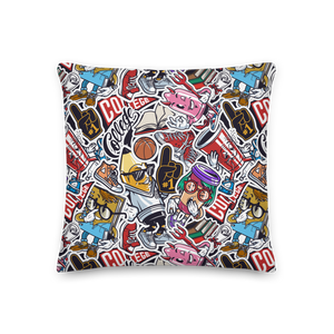 Street Art College Pattern Premium Pillow