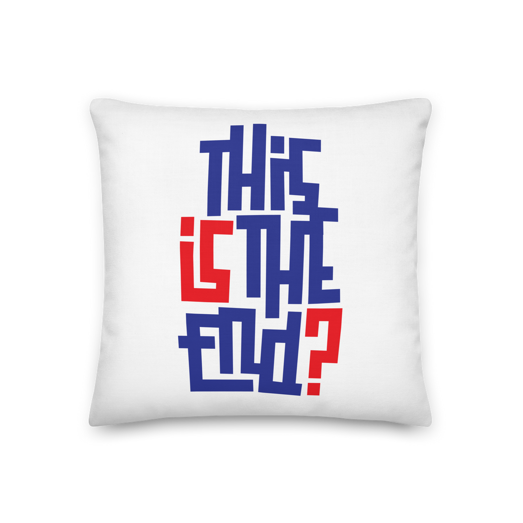 IS/THIS IS THE END? Navy Red Premium Pillow