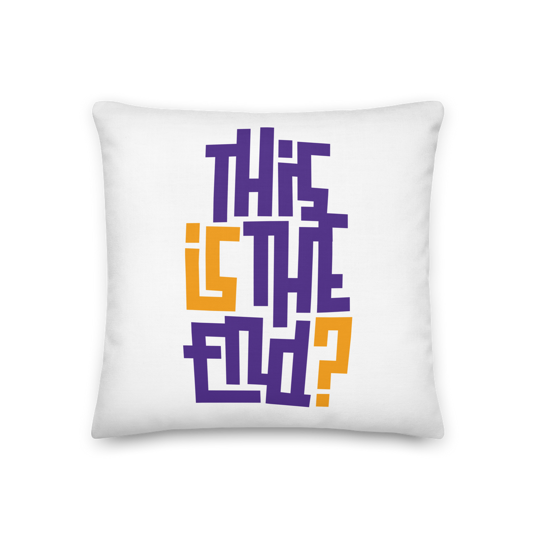 IS/THIS IS THE END? Purple Yellow Premium Pillow