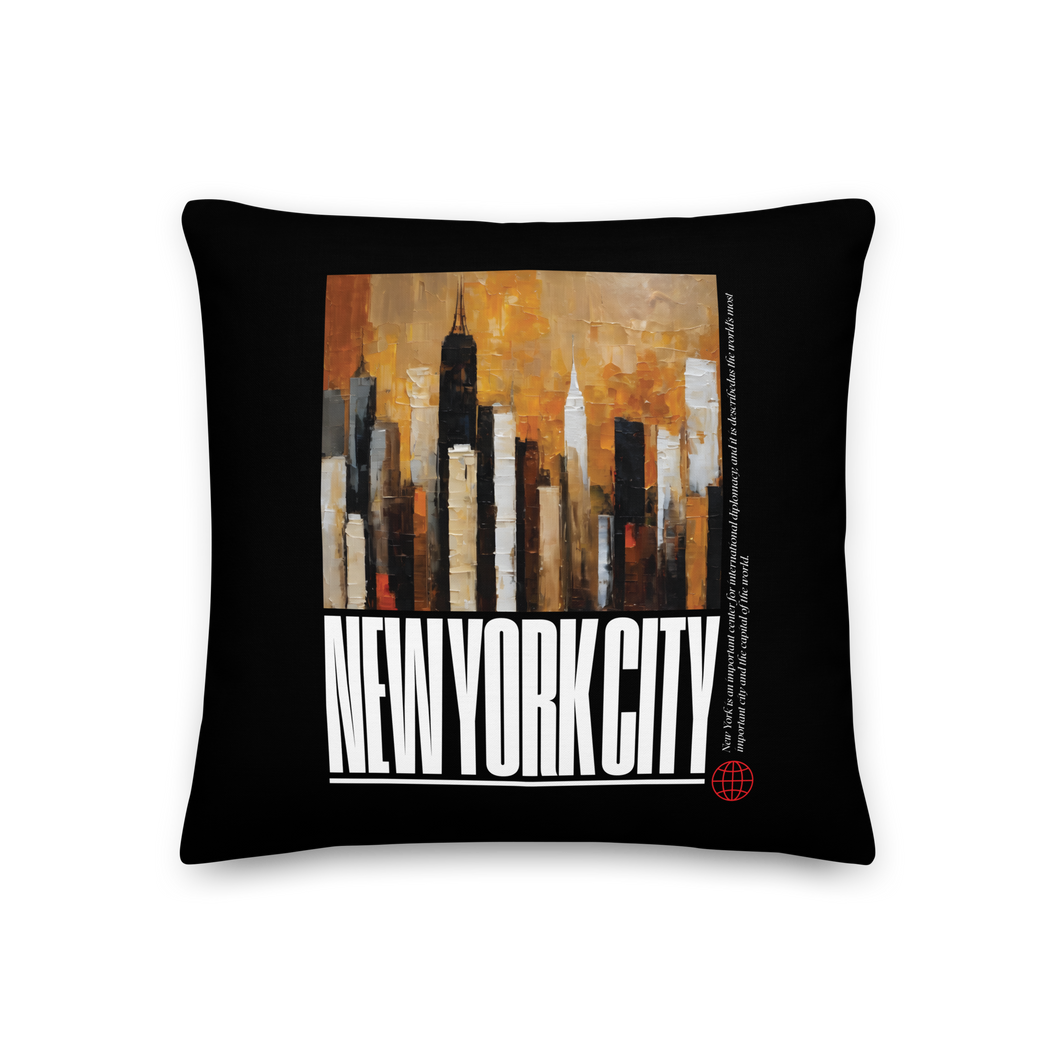 NYC Landscape Painting Premium Pillow