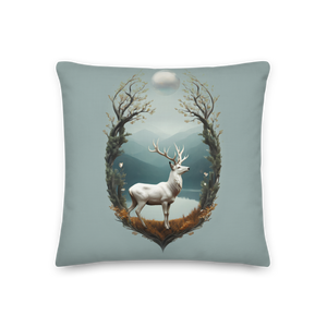 Deer By The Lake Premium Pillow