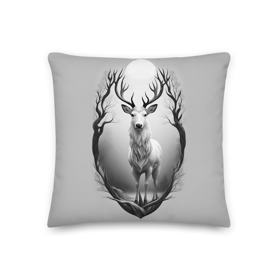 The Grayscale Deer Premium Pillow