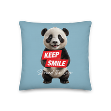 Keep Smile Blue Panda Premium Pillow