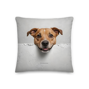 Smile Dog Peep Premium Pillow