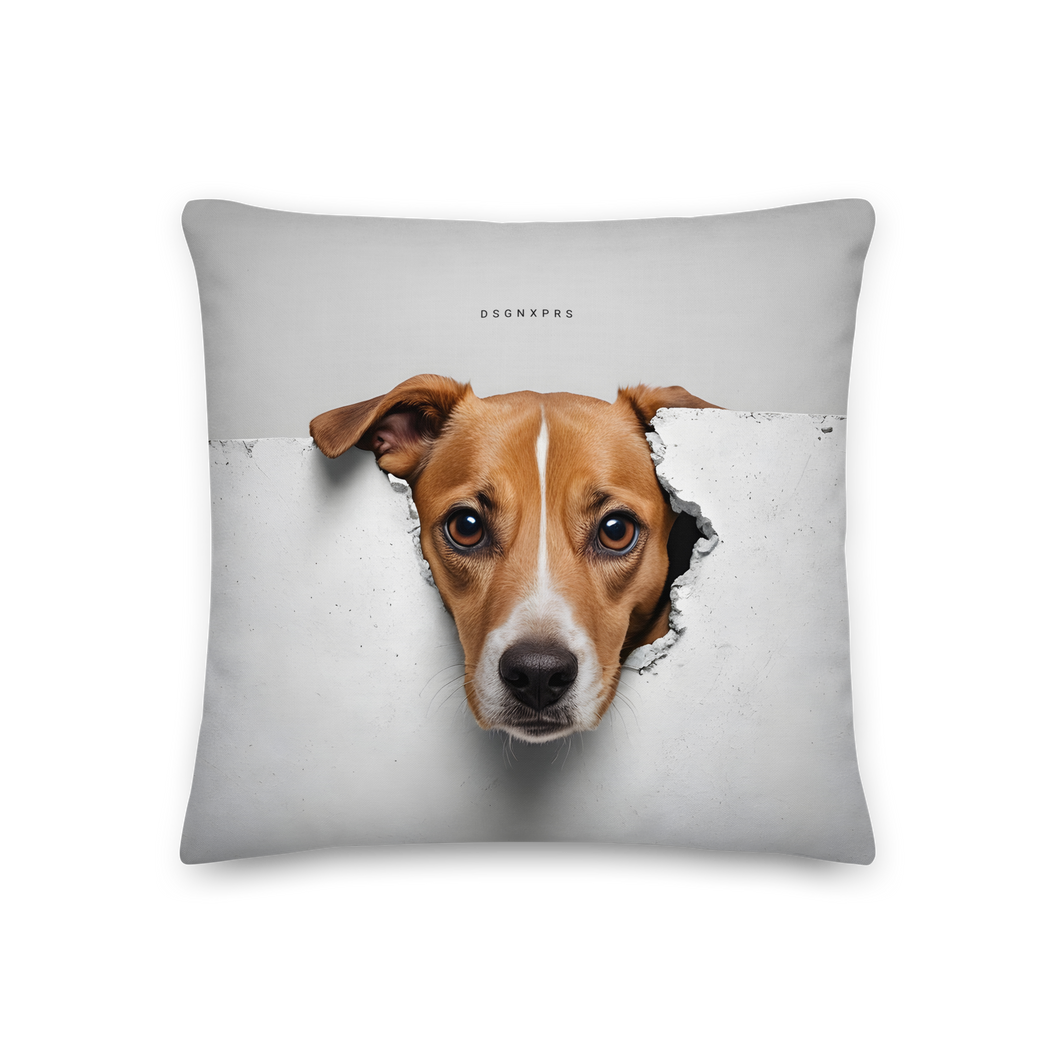 Funny Sad Dog Peep Premium Pillow