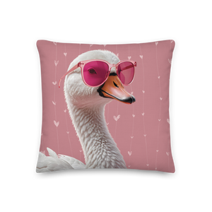 Cute Pink Swan Premium Pillow