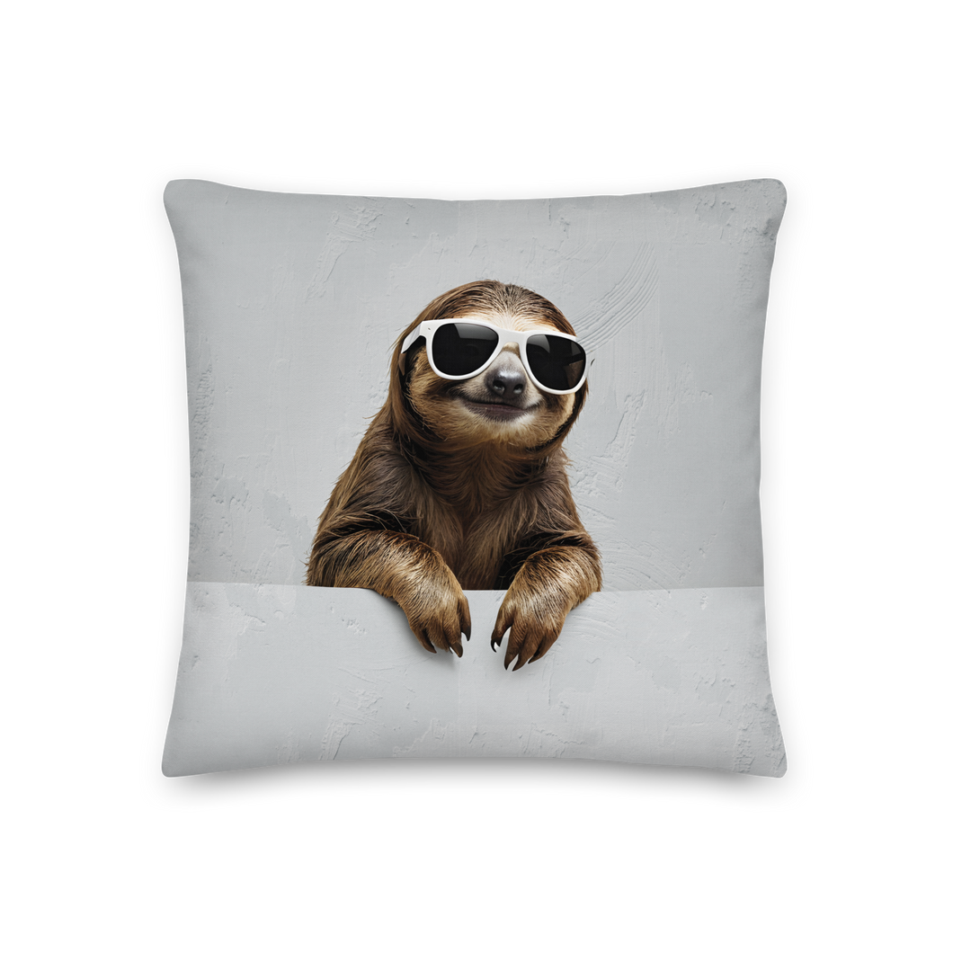 Cool Smiling Sloth Premium Pillow