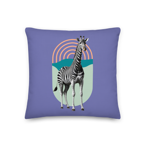 Giraffe Zebra Purple Premium Pillow