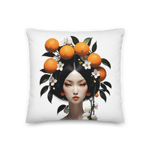 Beauty Lady with Orange Fruits Premium Pillow