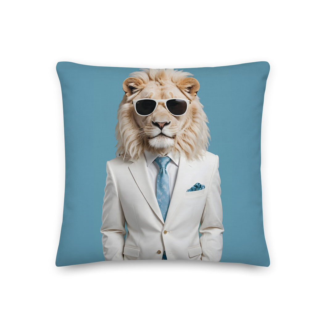 Funky White Lion Premium Pillow