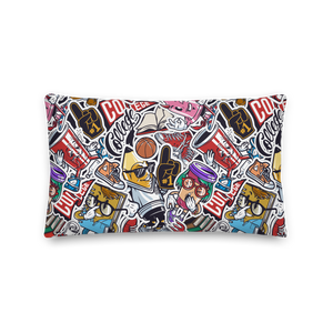 Street Art College Pattern Premium Pillow