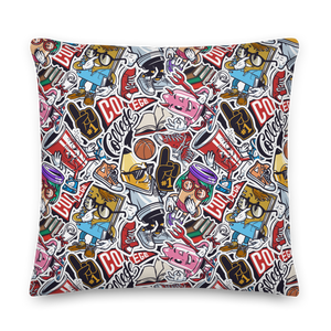 Street Art College Pattern Premium Pillow