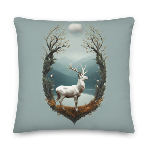 Deer By The Lake Premium Pillow