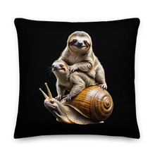 Sloth Riding A Snail Premium Pillow