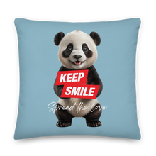 Keep Smile Blue Panda Premium Pillow