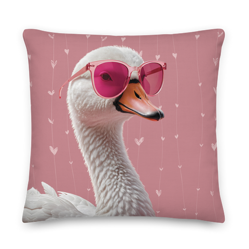 Cute Pink Swan Premium Pillow