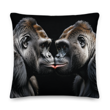 Gorilla Kissing Premium Pillow