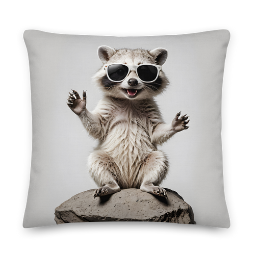 Hello Racoon Premium Pillow