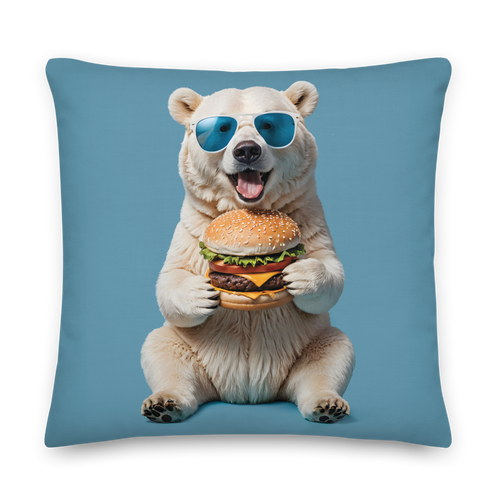 Polar Bear and Burger Premium Pillow