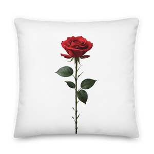 Red Rose on White Premium Pillow