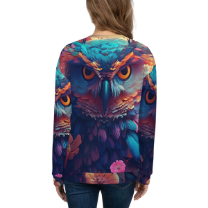 Colorful Owl Art All-Over Print Unisex Sweatshirt