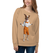 Happy Dancing Dog Beige Unisex Sweatshirt