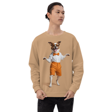 Happy Dancing Dog Beige Unisex Sweatshirt