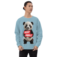 Keep Smile Blue Panda Unisex Sweatshirt