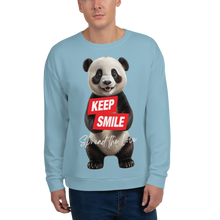 Keep Smile Blue Panda Unisex Sweatshirt