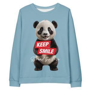 Keep Smile Blue Panda Unisex Sweatshirt