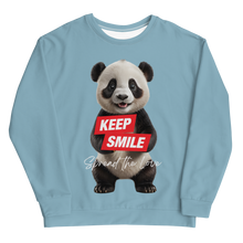 Keep Smile Blue Panda Unisex Sweatshirt