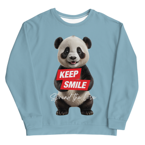 Keep Smile Blue Panda Unisex Sweatshirt