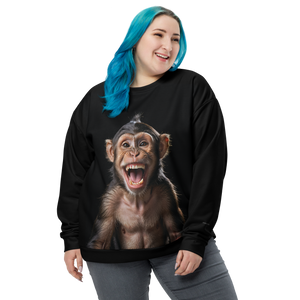 Happy Monkey Black Unisex Sweatshirt