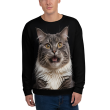 Shocked Cat Face All-Over Print Unisex Sweatshirt