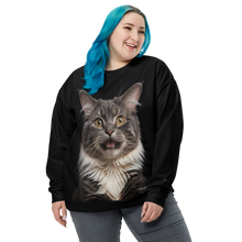 Shocked Cat Face All-Over Print Unisex Sweatshirt