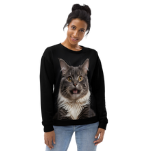 Shocked Cat Face All-Over Print Unisex Sweatshirt