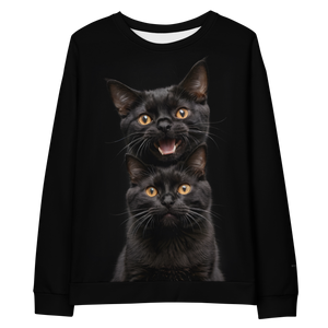 Two Black Cats Follows All-Over Print Unisex Sweatshirt