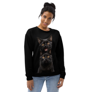 Two Black Cats Follows All-Over Print Unisex Sweatshirt