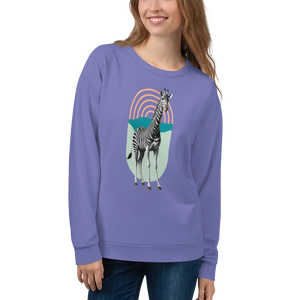 Giraffe Zebra Purple All-Over Print Unisex Sweatshirt