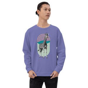 Giraffe Zebra Purple All-Over Print Unisex Sweatshirt