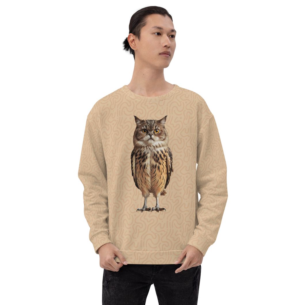 Cat Owl All-Over Print Unisex Sweatshirt