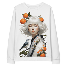 Oriental Lady with Orange and Bird All-Over Print Unisex Sweatshirt