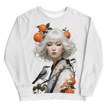 Oriental Lady with Orange and Bird All-Over Print Unisex Sweatshirt