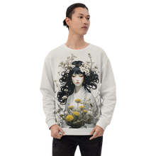 Oriental Lady with Yellow Flowers All-Over Print Unisex Sweatshirt