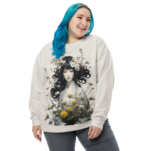 Oriental Lady with Yellow Flowers All-Over Print Unisex Sweatshirt